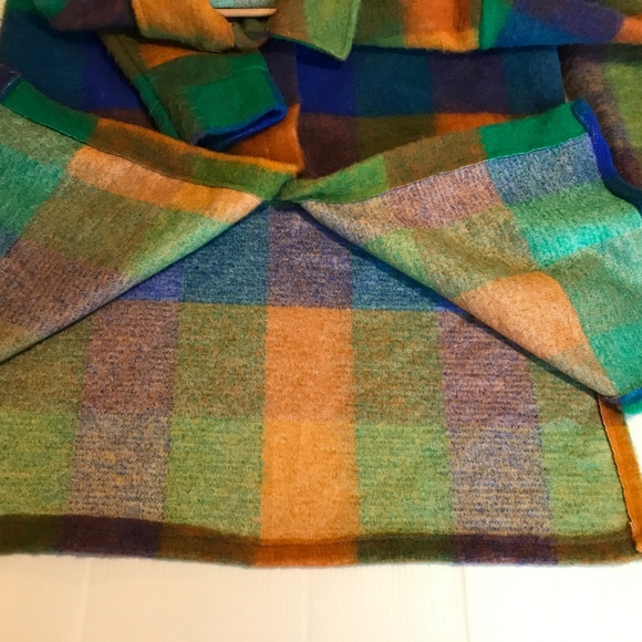 ITALY Shacket Lana Wool Color Block Single Breasted Julian Emily In Paris OS - Picture 8 of 10